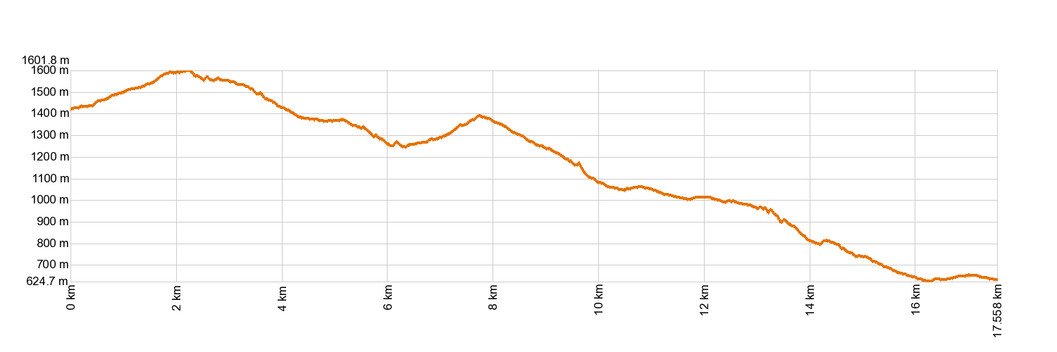AltimetrĂa GR 131 Anaga - Chasna. Tramo: Vilaflor - Arona